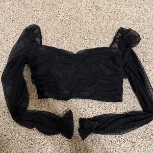 Elegant Black Lace Women's Top